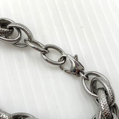 【中古品】【メンズ】 DISEL ディーゼル STAINLESS STEEL CHAIN BRACELET DX1514040 ステンレススチール チェーン ブレスレット アクセサリー 192-260801-ko-05-tei カラー：シルバー(カラー) 万代Net店
