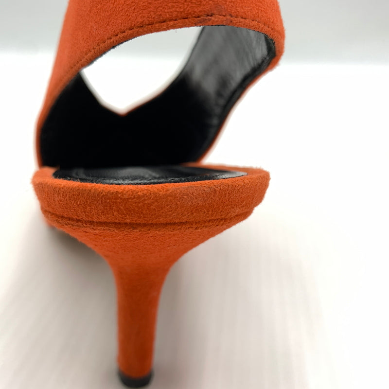 【中古品】【レディース】 CELINE セリーヌ V NECK PUMP 70 ブイ ネック パンプス 靴 シューズ 157-260801-ko-11-tei サイズ：36.5 カラー：Bright Orange 万代Net店