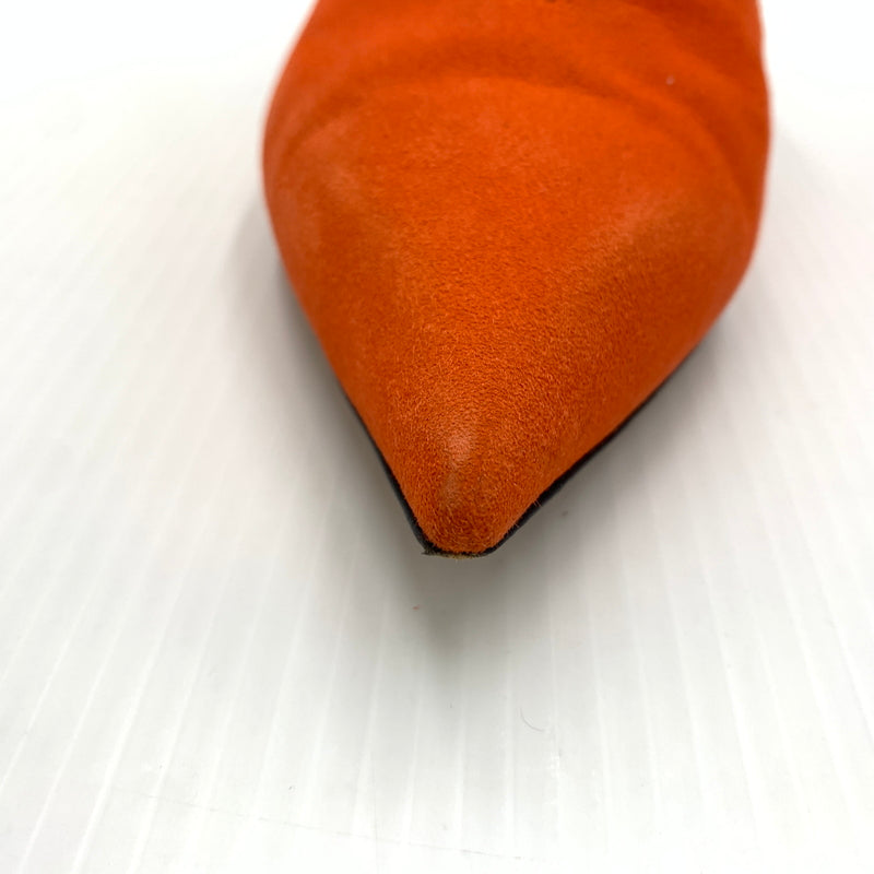 【中古品】【レディース】 CELINE セリーヌ V NECK PUMP 70 ブイ ネック パンプス 靴 シューズ 157-260801-ko-11-tei サイズ：36.5 カラー：Bright Orange 万代Net店