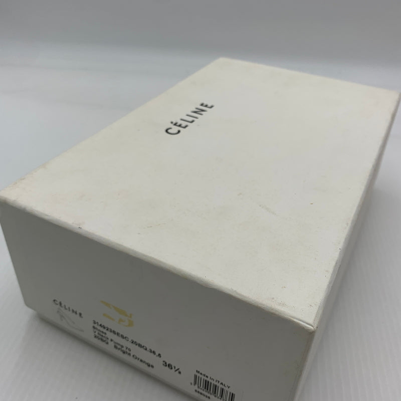 【中古品】【レディース】 CELINE セリーヌ V NECK PUMP 70 ブイ ネック パンプス 靴 シューズ 157-260801-ko-11-tei サイズ：36.5 カラー：Bright Orange 万代Net店