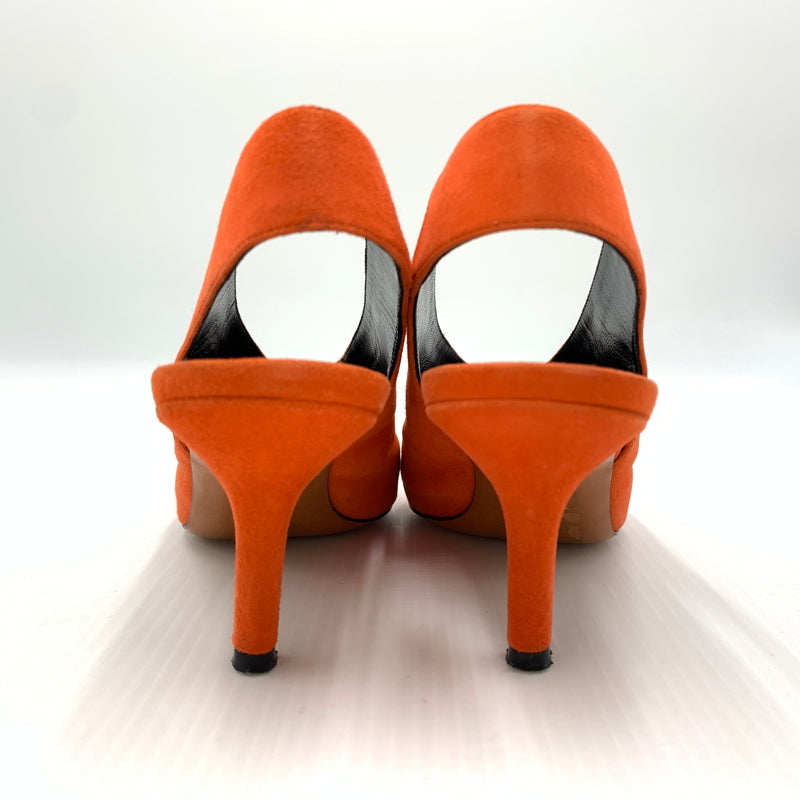 【中古品】【レディース】 CELINE セリーヌ V NECK PUMP 70 ブイ ネック パンプス 靴 シューズ 157-260801-ko-11-tei サイズ：36.5 カラー：Bright Orange 万代Net店