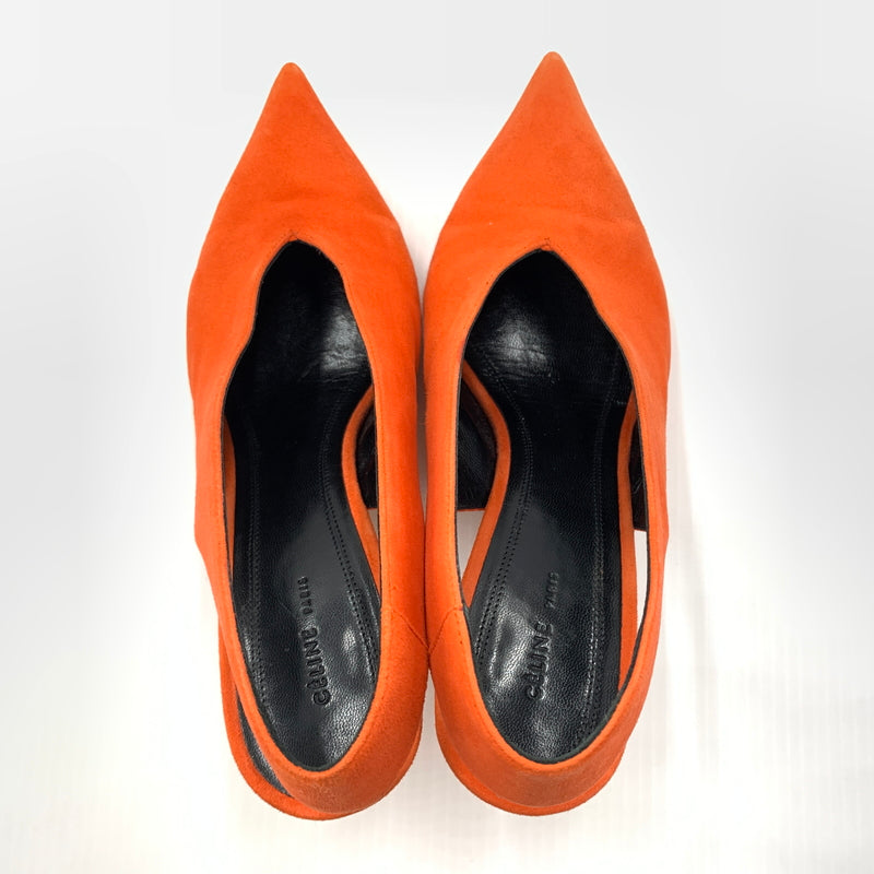 【中古品】【レディース】 CELINE セリーヌ V NECK PUMP 70 ブイ ネック パンプス 靴 シューズ 157-260801-ko-11-tei サイズ：36.5 カラー：Bright Orange 万代Net店