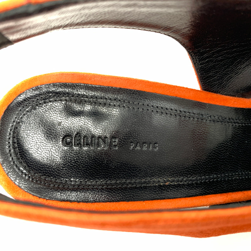 【中古品】【レディース】 CELINE セリーヌ V NECK PUMP 70 ブイ ネック パンプス 靴 シューズ 157-260801-ko-11-tei サイズ：36.5 カラー：Bright Orange 万代Net店