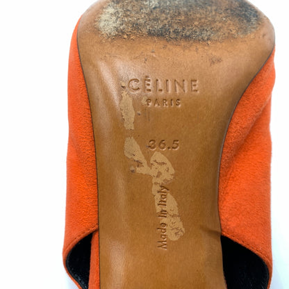【中古品】【レディース】 CELINE セリーヌ V NECK PUMP 70 ブイ ネック パンプス 靴 シューズ 157-260801-ko-11-tei サイズ：36.5 カラー：Bright Orange 万代Net店