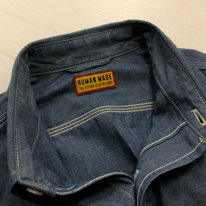 【中古品】【メンズ】 HUMANMADE ヒューマンメイド CHAMBRAY SHIRT HM29SH003 シャンブレー シャツ 長袖 トップス 142-260727-sa-17-tei サイズ：M カラー：インディゴ 万代Net店
