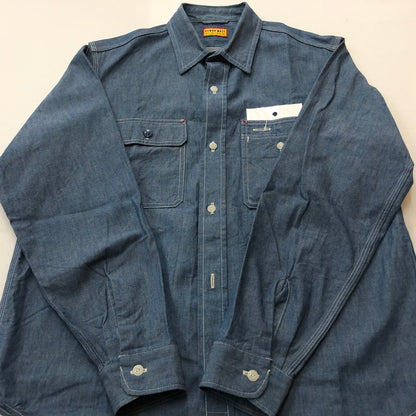 【中古品】【メンズ】 HUMANMADE ヒューマンメイド CHAMBRAY SHIRT HM29SH003 シャンブレー シャツ 長袖 トップス 142-260727-sa-17-tei サイズ：M カラー：インディゴ 万代Net店