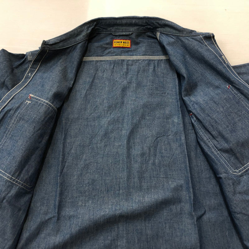 【中古品】【メンズ】 HUMANMADE ヒューマンメイド CHAMBRAY SHIRT HM29SH003 シャンブレー シャツ 長袖 トップス 142-260727-sa-17-tei サイズ：M カラー：インディゴ 万代Net店