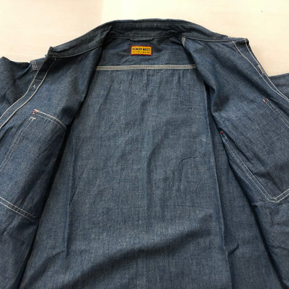 【中古品】【メンズ】 HUMANMADE ヒューマンメイド CHAMBRAY SHIRT HM29SH003 シャンブレー シャツ 長袖 トップス 142-260727-sa-17-tei サイズ：M カラー：インディゴ 万代Net店