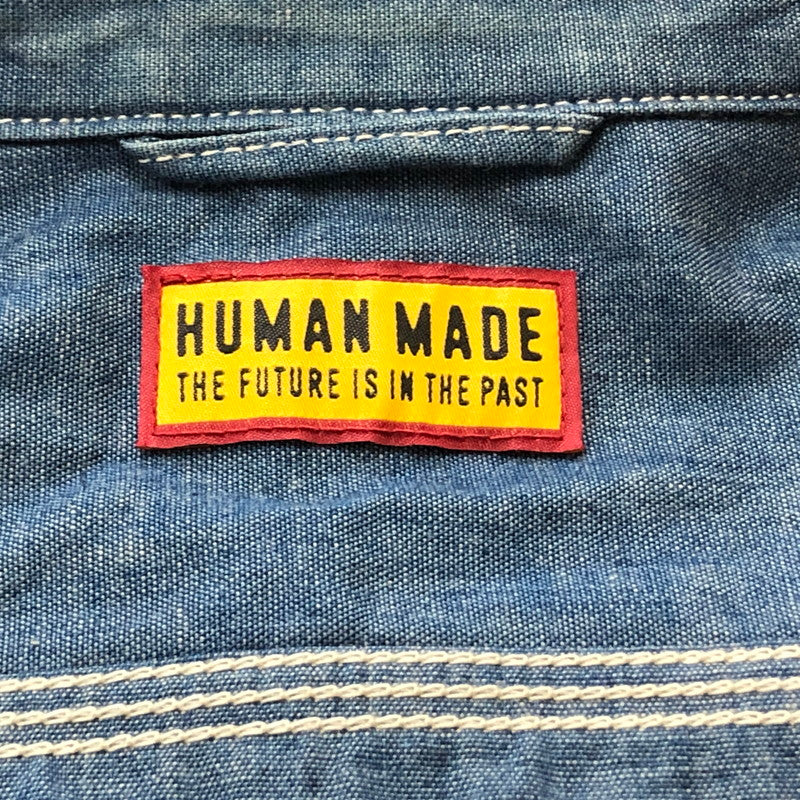 【中古品】【メンズ】 HUMANMADE ヒューマンメイド CHAMBRAY SHIRT HM29SH003 シャンブレー シャツ 長袖 トップス 142-260727-sa-17-tei サイズ：M カラー：インディゴ 万代Net店