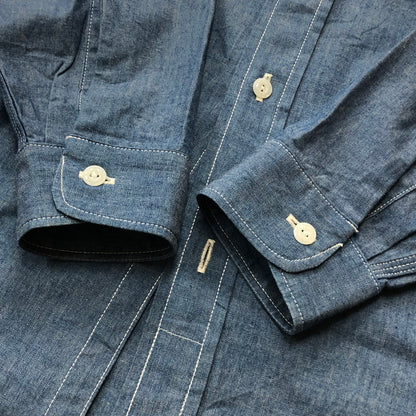 【中古品】【メンズ】 HUMANMADE ヒューマンメイド CHAMBRAY SHIRT HM29SH003 シャンブレー シャツ 長袖 トップス 142-260727-sa-17-tei サイズ：M カラー：インディゴ 万代Net店