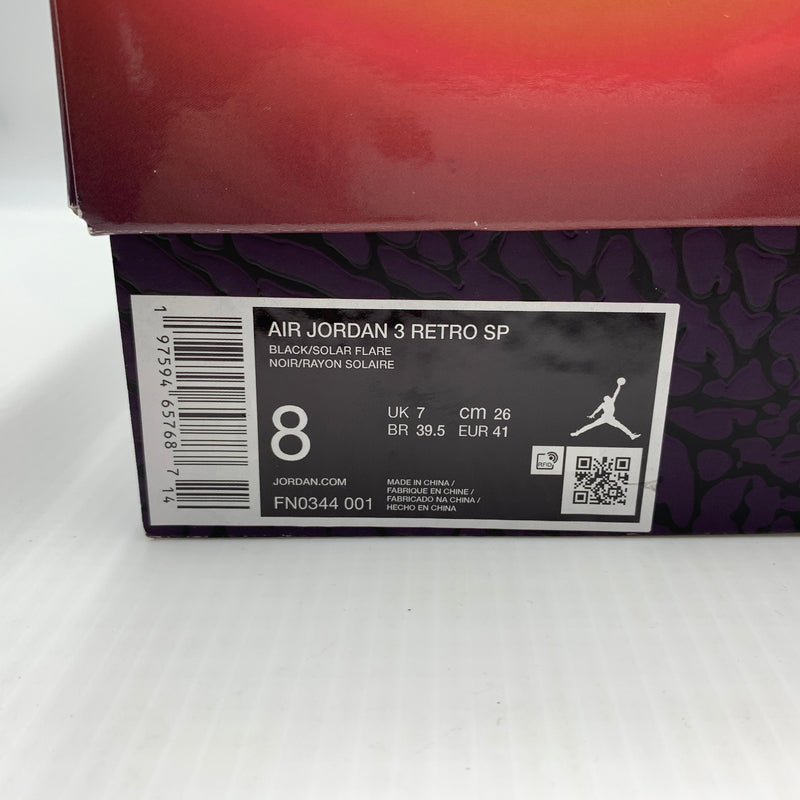 【中古品】【メンズ】 NIKE ナイキ × J BALVIN J・バルヴィン 別注 コラボ AIR JORDAN 3 RETRO SP RIO FN0344-001 エアジョーダン3 レトロ スニーカー 靴 シューズ 160-260804-ko-04-tei サイズ：26cm カラー：ブラック 万代Net店