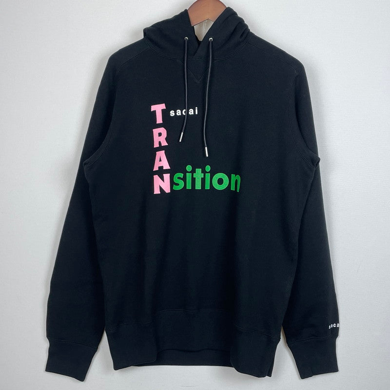 【中古品】【メンズ】 SACAI サカイ 21AW TRANsition Hoodie 21-0290S 2021年秋冬 トランジション フーディ 長袖 トップス プルーオーバーパーカー 140-260728-sa-07-tei サイズ：2 カラー：ブラック 万代Net店