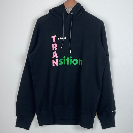 【中古品】【メンズ】 SACAI サカイ 21AW TRANsition Hoodie 21-0290S 2021年秋冬 トランジション フーディ 長袖 トップス プルーオーバーパーカー 140-260728-sa-07-tei サイズ：2 カラー：ブラック 万代Net店