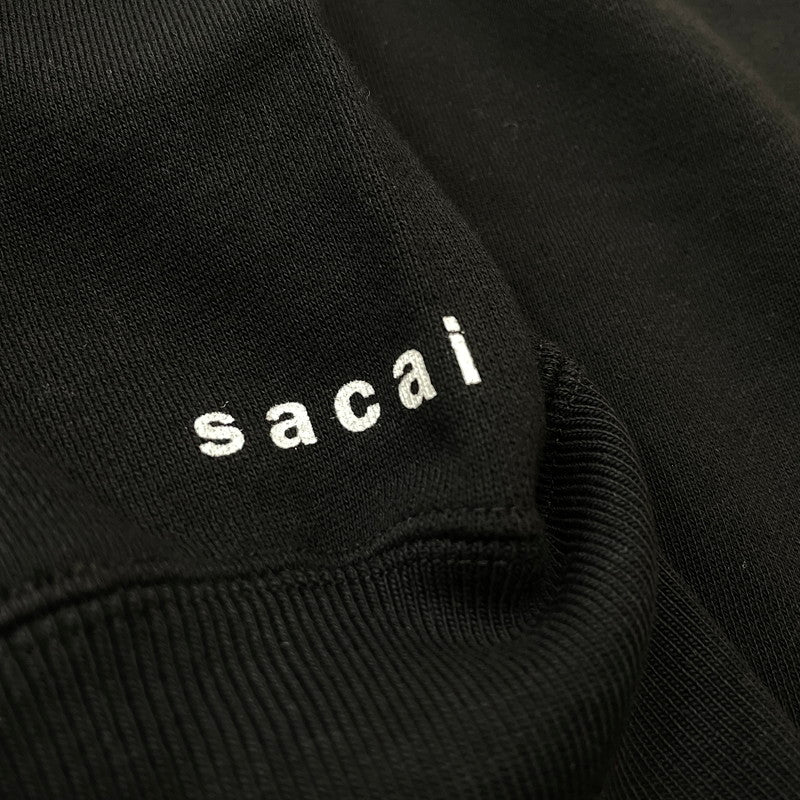 【中古品】【メンズ】 SACAI サカイ 21AW TRANsition Hoodie 21-0290S 2021年秋冬 トランジション フーディ 長袖 トップス プルーオーバーパーカー 140-260728-sa-07-tei サイズ：2 カラー：ブラック 万代Net店