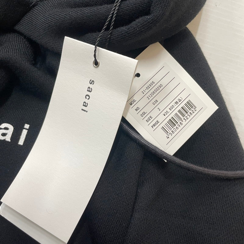 【中古品】【メンズ】 SACAI サカイ 21AW TRANsition Hoodie 21-0290S 2021年秋冬 トランジション フーディ 長袖 トップス プルーオーバーパーカー 140-260728-sa-07-tei サイズ：2 カラー：ブラック 万代Net店