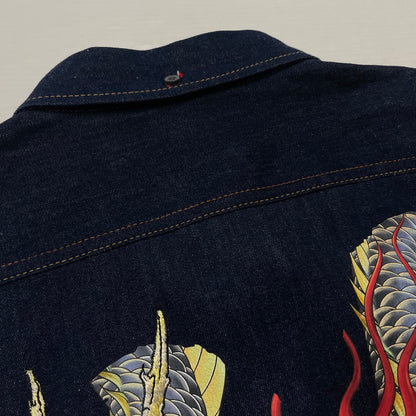 【中古品】【メンズ】 EVISU エビス 23SS COTTON DENIM SHIRT 2EAHTM1SL112XXDN 2023年 コットン デニム シャツ 長袖 トップス 145-260728-sa-05-tei サイズ：L カラー：インディゴ 万代Net店