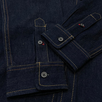 【中古品】【メンズ】 EVISU エビス 23SS COTTON DENIM SHIRT 2EAHTM1SL112XXDN 2023年 コットン デニム シャツ 長袖 トップス 145-260728-sa-05-tei サイズ：L カラー：インディゴ 万代Net店