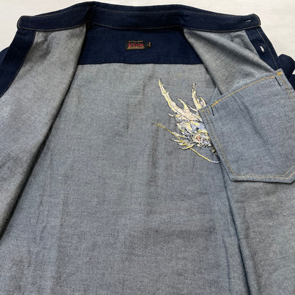 【中古品】【メンズ】 EVISU エビス 23SS COTTON DENIM SHIRT 2EAHTM1SL112XXDN 2023年 コットン デニム シャツ 長袖 トップス 145-260728-sa-05-tei サイズ：L カラー：インディゴ 万代Net店