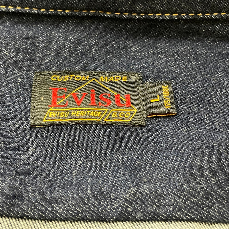 【中古品】【メンズ】 EVISU エビス 23SS COTTON DENIM SHIRT 2EAHTM1SL112XXDN 2023年 コットン デニム シャツ 長袖 トップス 145-260728-sa-05-tei サイズ：L カラー：インディゴ 万代Net店