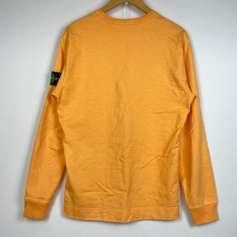 【中古品】【メンズ】 STONEISLAND ストーンアイラアンド HEAVYWEIGHT L/S TEE 731564450 ヘビーウェイト ロングスリーブ Tシャツ 半袖 トップス 141-260728-sa-08-tei サイズ：S カラー：オレンジ 万代Net店