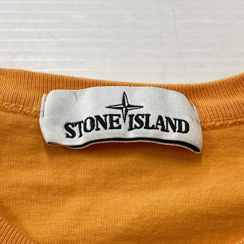 【中古品】【メンズ】 STONEISLAND ストーンアイラアンド HEAVYWEIGHT L/S TEE 731564450 ヘビーウェイト ロングスリーブ Tシャツ 半袖 トップス 141-260728-sa-08-tei サイズ：S カラー：オレンジ 万代Net店