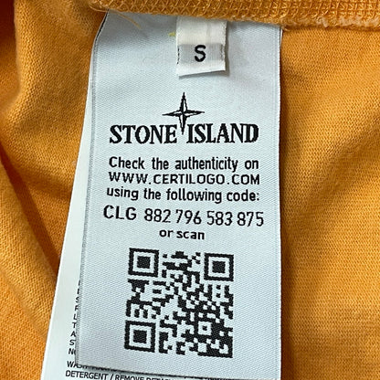 【中古品】【メンズ】 STONEISLAND ストーンアイラアンド HEAVYWEIGHT L/S TEE 731564450 ヘビーウェイト ロングスリーブ Tシャツ 半袖 トップス 141-260728-sa-08-tei サイズ：S カラー：オレンジ 万代Net店