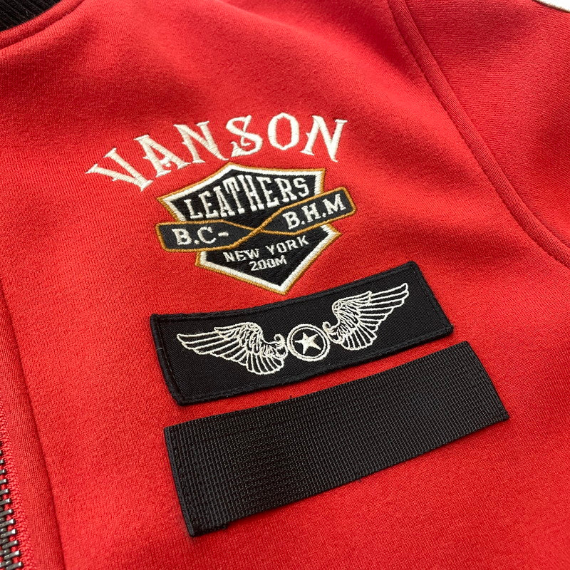 【現状渡し品】【メンズ】 VANSON バンソン SWEAT MA1 スウェット エムエーワン ジャケット アウター 145-260728-sa-04-tei サイズ：XL カラー：レッド 万代Net店