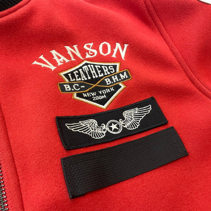 【現状渡し品】【メンズ】 VANSON バンソン SWEAT MA1 スウェット エムエーワン ジャケット アウター 145-260728-sa-04-tei サイズ：XL カラー：レッド 万代Net店