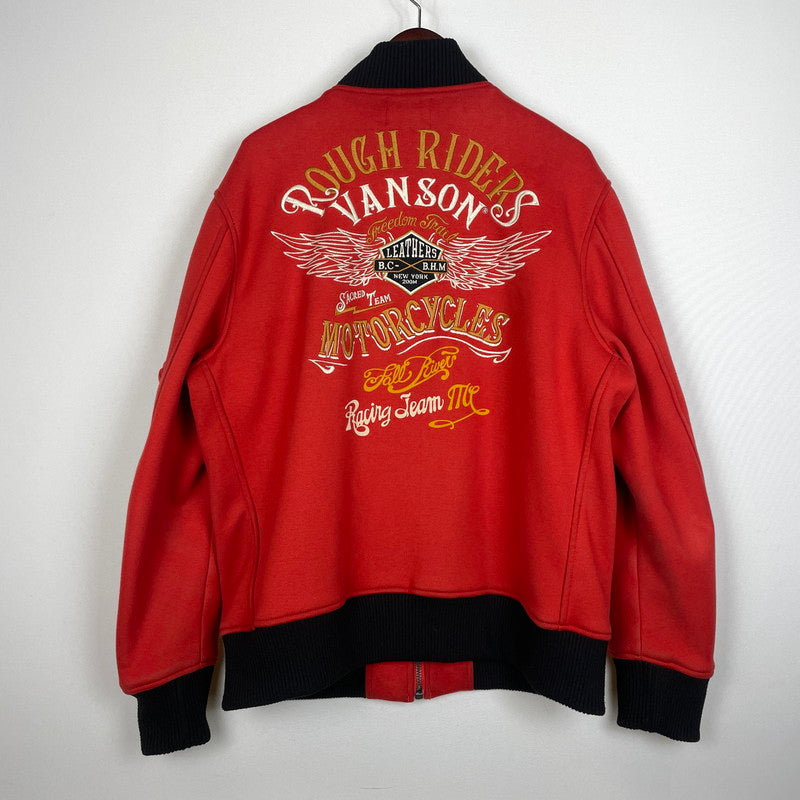 【現状渡し品】【メンズ】 VANSON バンソン SWEAT MA1 スウェット エムエーワン ジャケット アウター 145-260728-sa-04-tei サイズ：XL カラー：レッド 万代Net店