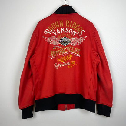 【現状渡し品】【メンズ】 VANSON バンソン SWEAT MA1 スウェット エムエーワン ジャケット アウター 145-260728-sa-04-tei サイズ：XL カラー：レッド 万代Net店