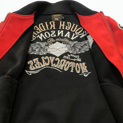 【現状渡し品】【メンズ】 VANSON バンソン SWEAT MA1 スウェット エムエーワン ジャケット アウター 145-260728-sa-04-tei サイズ：XL カラー：レッド 万代Net店