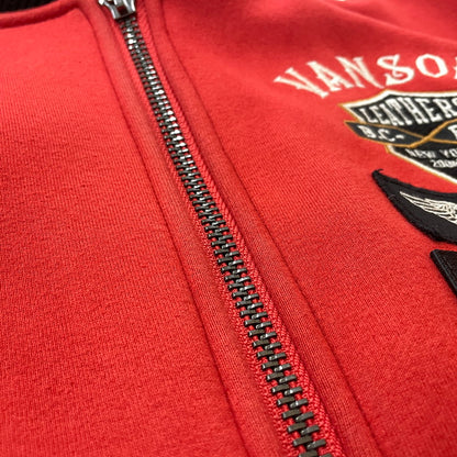 【現状渡し品】【メンズ】 VANSON バンソン SWEAT MA1 スウェット エムエーワン ジャケット アウター 145-260728-sa-04-tei サイズ：XL カラー：レッド 万代Net店