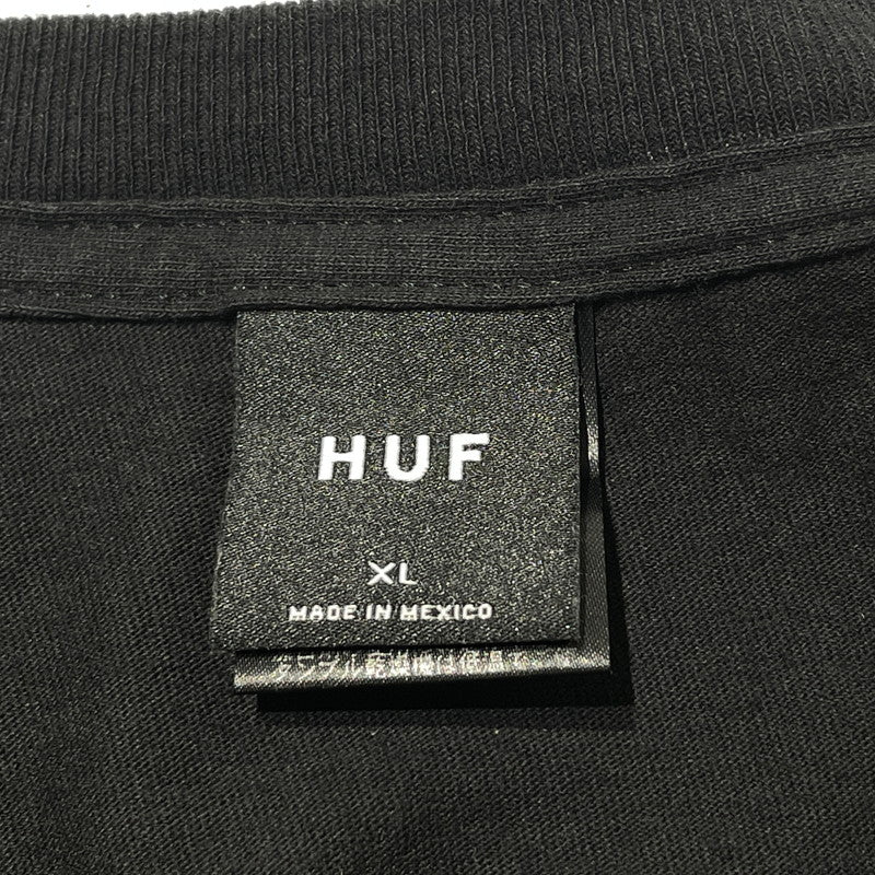 【中古品】【メンズ】 HUF ハフ TRIANGLE LOGO L/S TEE トライアングル ロゴ ロングスリーブ Tシャツ 長袖 トップス 142-260808-sa-03-tei サイズ：XL カラー：ブラック 万代Net店