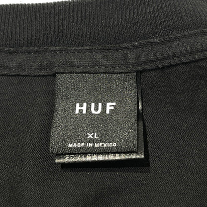 【中古品】【メンズ】 HUF ハフ TRIANGLE LOGO L/S TEE トライアングル ロゴ ロングスリーブ Tシャツ 長袖 トップス 142-260808-sa-03-tei サイズ：XL カラー：ブラック 万代Net店