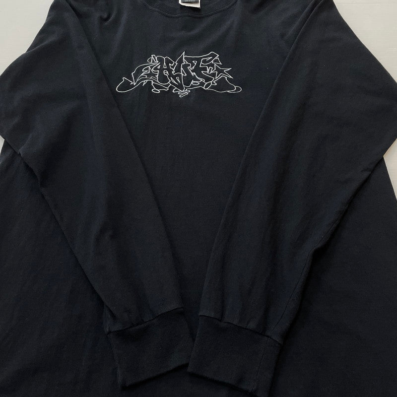 【中古品】【メンズ】 HUF ハフ GRAPHIC LOGO L/S TEE グラフィック ロゴ ロングスリーブ Tシャツ 長袖 トップス 142-260804-sa-11-tei サイズ：L カラー：ブラック 万代Net店