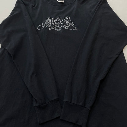 【中古品】【メンズ】 HUF ハフ GRAPHIC LOGO L/S TEE グラフィック ロゴ ロングスリーブ Tシャツ 長袖 トップス 142-260804-sa-11-tei サイズ：L カラー：ブラック 万代Net店