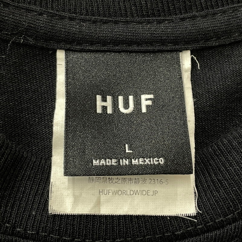 【中古品】【メンズ】 HUF ハフ GRAPHIC LOGO L/S TEE グラフィック ロゴ ロングスリーブ Tシャツ 長袖 トップス 142-260804-sa-11-tei サイズ：L カラー：ブラック 万代Net店