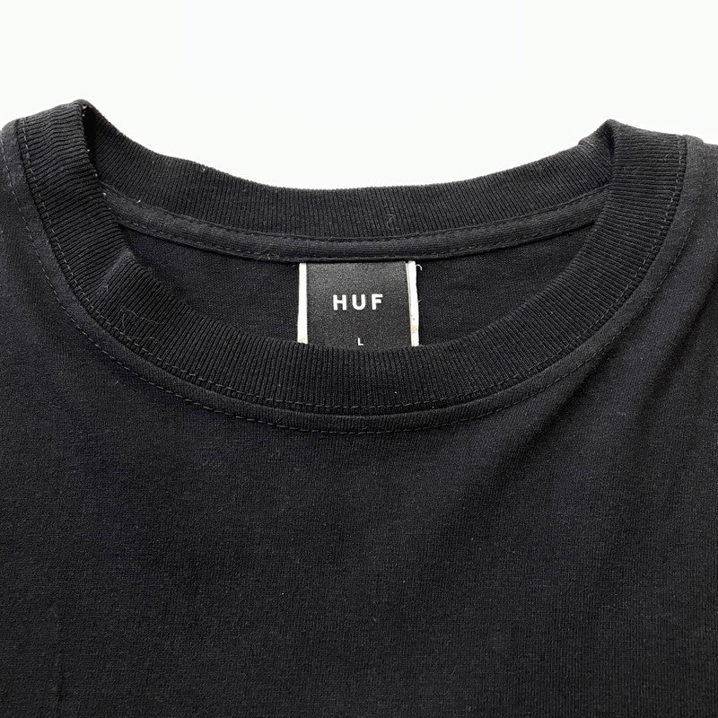 【中古品】【メンズ】 HUF ハフ GRAPHIC LOGO L/S TEE グラフィック ロゴ ロングスリーブ Tシャツ 長袖 トップス 142-260804-sa-11-tei サイズ：L カラー：ブラック 万代Net店