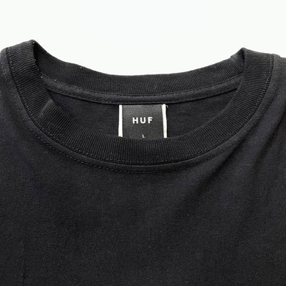 【中古品】【メンズ】 HUF ハフ GRAPHIC LOGO L/S TEE グラフィック ロゴ ロングスリーブ Tシャツ 長袖 トップス 142-260804-sa-11-tei サイズ：L カラー：ブラック 万代Net店