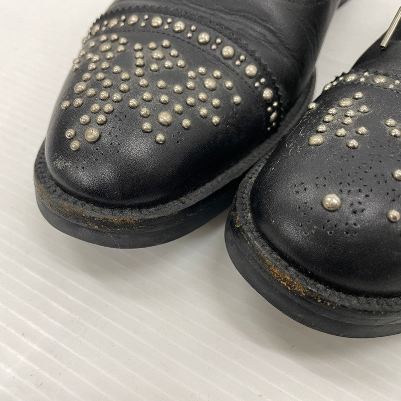 【中古品】【メンズ】 UNIFORM EXPERIMENT ユニフォームエクスペリメント STRIGHT TIP STUDS SHOES 130130-3 ストレートチップ スタッズ シューズ 靴 レザーシューズ 164-261014-yo-27-teih サイズ：8 1/2 カラー：ブラック 万代Net店