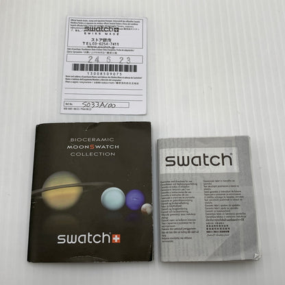 【現状渡し品】【メンズ】 SWATCH スウォッチ × OMEGA オメガ 別注 コラボ MOONSWATCH MISSION TO MERCURY S033A100 ムーンスウォッチ ミッション トゥ マーキュリー 腕時計 197-260801-ko-06-tei カラー：グレーブラック 万代Net店