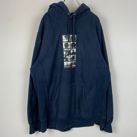 【中古品】【メンズ】 SUPREME シュプリーム 16AW SUMO HOODED SWEAT SHIRT 2016年秋冬 スモ フーディ スウェット シャツ 長袖 トップス プルオーバーパーカー 149-260730-sa-09-tei サイズ：XL カラー：ネイビー 万代Net店