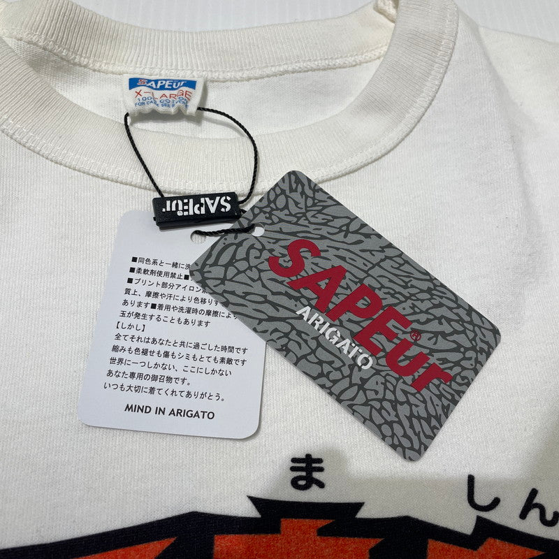 【中古品】【メンズ】 SAPEUR サプール × BIKKURIMANN ビックリマン 別注コラボ NERO S/S TEE ネロ 魔身 ショートスリーブ Tシャツ 半袖 トップス 142-260731-sa-11-tei サイズ：XL カラー：ホワイト 万代Net店