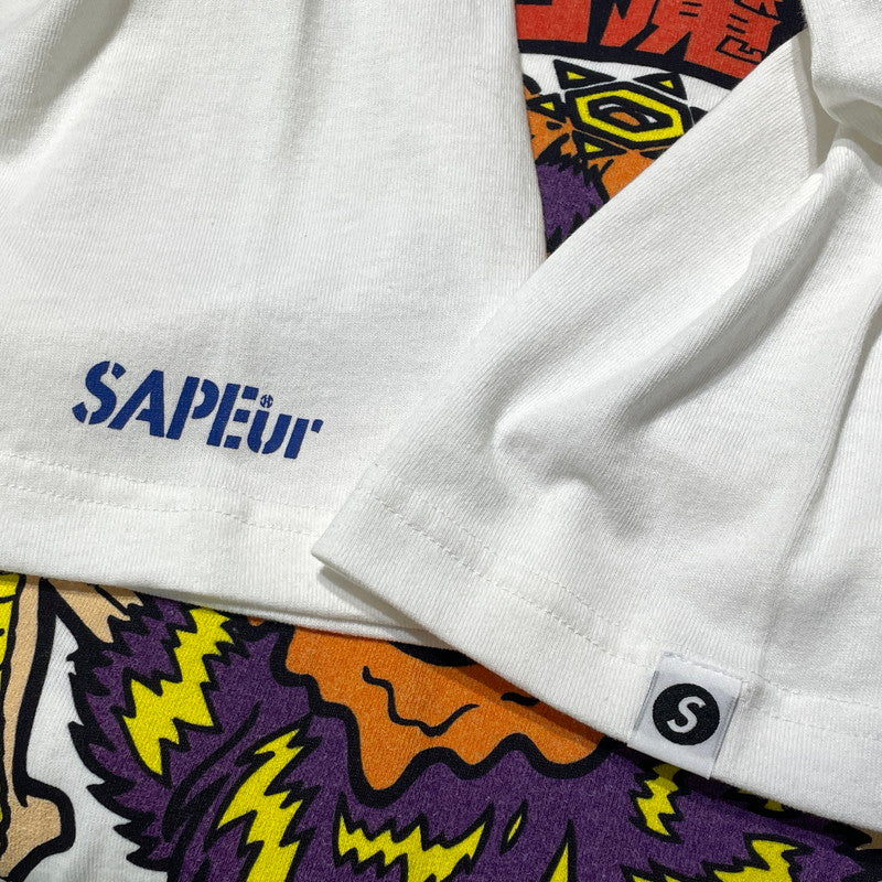 【中古品】【メンズ】 SAPEUR サプール × BIKKURIMANN ビックリマン 別注コラボ NERO S/S TEE ネロ 魔身 ショートスリーブ Tシャツ 半袖 トップス 142-260731-sa-11-tei サイズ：XL カラー：ホワイト 万代Net店
