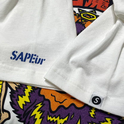 【中古品】【メンズ】 SAPEUR サプール × BIKKURIMANN ビックリマン 別注コラボ NERO S/S TEE ネロ 魔身 ショートスリーブ Tシャツ 半袖 トップス 142-260731-sa-11-tei サイズ：XL カラー：ホワイト 万代Net店