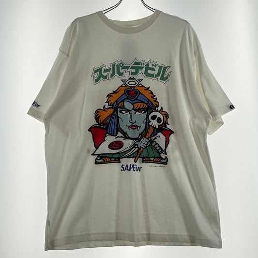 【中古品】【メンズ】 SAPEUR サプール × ビックリマン BIKKURIMANN SUPER DEVIL S/S TEE スーパー デビル ショート スリーブ Tシャツ 半袖 トップス 142-260731-sa-13-tei サイズ：XL カラー：ホワイト 万代Net店