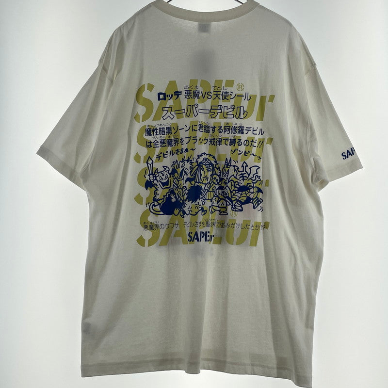 【中古品】【メンズ】 SAPEUR サプール × ビックリマン BIKKURIMANN SUPER DEVIL S/S TEE スーパー デビル ショート スリーブ Tシャツ 半袖 トップス 142-260731-sa-13-tei サイズ：XL カラー：ホワイト 万代Net店
