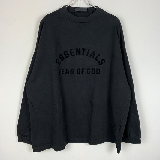 【中古品】【メンズ】 ESSENTIALS エッセンシャルズ FRONT LOGO SWEAT フロント ロゴ スウェット 長袖 トップス　 142-260730-sa-16-tei サイズ：M カラー：ブラック 万代Net店
