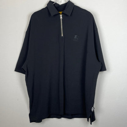 【中古品】【メンズ】 FAT エフエーティー × STARTER スターター 別注コラボ 24SS BLACK LABEL HALF ZIP JERSEY POLO SHIRT 2024年春夏 ブラック ラベル ハーフ ジップ ジャージー ポロシャツ 半袖 トップス 142-260731-sa-14-tei サイズ：SKINNY カラー：ブラック 万代Net店