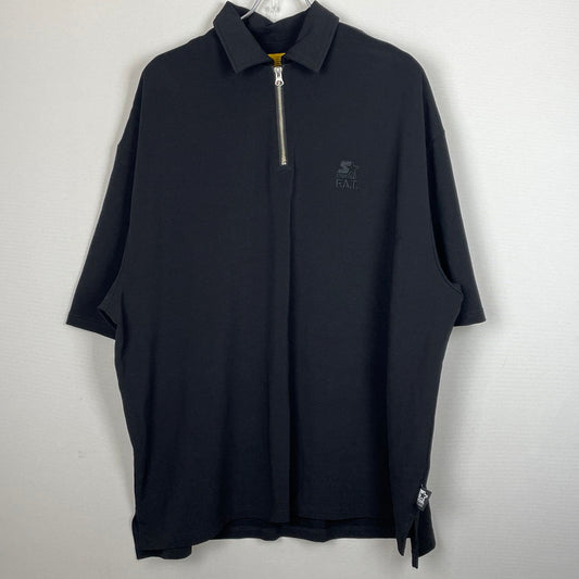 【中古品】【メンズ】 FAT エフエーティー × STARTER スターター 別注コラボ 24SS BLACK LABEL HALF ZIP JERSEY POLO SHIRT 2024年春夏 ブラック ラベル ハーフ ジップ ジャージー ポロシャツ 半袖 トップス 142-260731-sa-14-tei サイズ：SKINNY カラー：ブラック 万代Net店